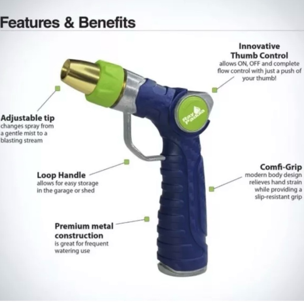 Ray Padula Metal Thumb Control Nozzle Adjustable Spay Leakproof And Weatherproof - Picture 12 of 12